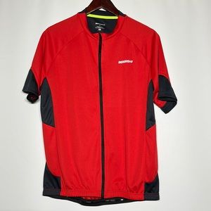 NWOT men’s bike shirt zips down with back pockets and small zipper pocket